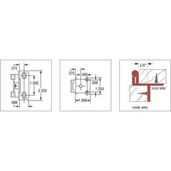 1/4'' Overlay Self-Closing Partial Wrap Cabinet Hinges, Satin Nickel