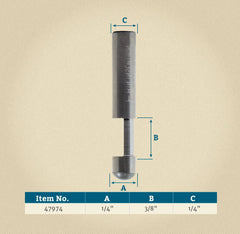 Freud® 64-100 Solid Carbide Flush Trim Router Bit - 1/4" Dia x 3/8" H x 1/4" Shank