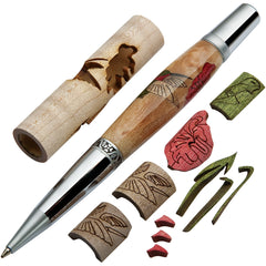 Woodturner's Red Hummingbird Laser-Cut Inlay Pen Kit Blank