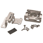 1/2'' Overlay Self-Closing Partial Wrap Cabinet Hinges, Satin Nickel