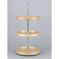 18 in. Full Circle LD Banded Wood 3 Shelf Corner Lazy Susans