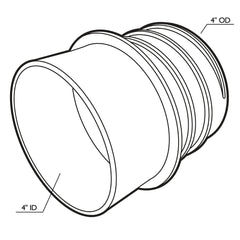 Dust Right Flared Quick Coupler, 4'' Port to 4'' Hose