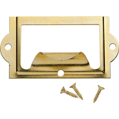 Antique Brass Card Holder with Pull