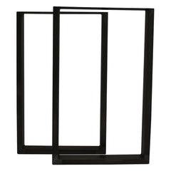 28''H U-Shaped Welded Steel Table Leg Set, Black