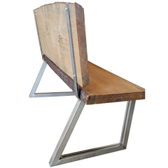 Welded Steel Bench/Chair Leg Set with Backrest, Unfinished