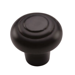 1-1/4'' Beaded Cabinet Knob, Flat Black