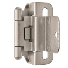 3/8'' Inset Self-Closing Partial Wrap Cabinet Hinges, Satin Nickel