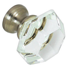 Clear Glass with Brushed Nickel Base Knob