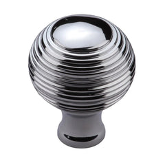 1-1/4'' Reeded Cabinet Knob, Polished Chrome