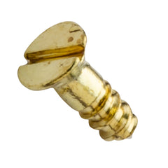 Centerline #0 x 3/8'' Flat Head Slotted Wood Screws, Solid Brass, 50-Pack