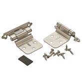 Variable Overlay Self-Closing Face-Mount Reverse Bevel Cabinet Hinges, Polished Chrome
