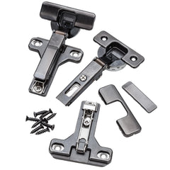 Salice 105° Soft-Close Long Arm Hinges, Face Frame, Titanium Finish, 3/8'' Overlay