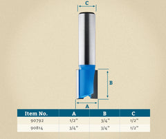 1/2" D x 3/4" H x 1/2" Shank Rockler Hinge Mortising Bit