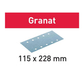 180-Grit 115x228mm Festool Granat Abrasive Sheets, 100-Pack (498949)