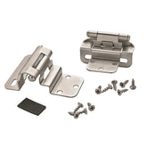 3/8'' Inset Self-Closing Partial Wrap Cabinet Hinges, Satin Nickel