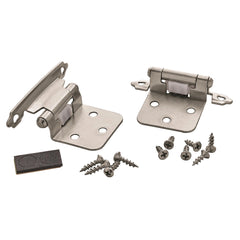 Variable Overlay Self-Closing Face-Mount Cabinet Hinges (3429), Satin Nickel