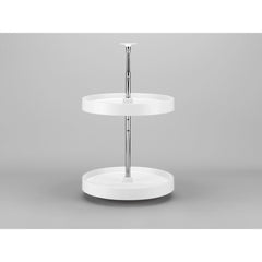 Full Circle LD Polymer 2 Shelf Corner Lazy Susans - 18 in. White