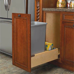 Single 35 quart Waste Container, Natural, Wood - Maple (4WCBM-15DM-1)