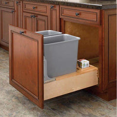 Double 35 quart Waste Container, Natural, Wood - Maple (4WCBM-18DM-2)