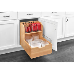Base Cabinet Pullout Food Storage Container Organizer - Soft-Close 18 in.