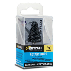 Kutzall Extreme - Taper Burr, 1/4'' Shaft, Head Diameter 3/4'' X Head Length 1-3/8'', Very Coarse