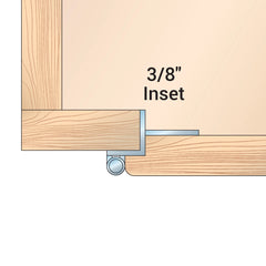 3/8" Inset Partial Wrap Hinges - Brass - pair