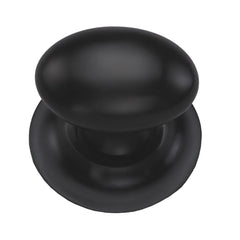 1-1/4'' Egg Cabinet Knob on Rose, Flat Black