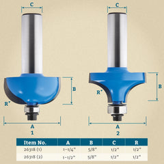 Rockler 2-Pc. Drop Leaf Table Rule Joint Router Bit Set - 1/2" Shank
