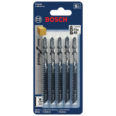 Bosch Basic 8 TPI T-Shank Jigsaw Blades, 5-Pack