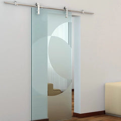 Rolling Barn Door Hardware Kit, Stainless Steel, Vertical Strap