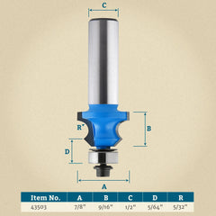 Rockler Shutter Bead Router Bit - 7/8" Dia x 9/16" H x 1/2" Shank