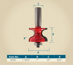 Freud® 99-462 Window Stool Router Bit - 1-13/32" Dia x 1" H x 1/2" Shank