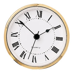 3" Clock Face - Wht/Blk Roman/Gold