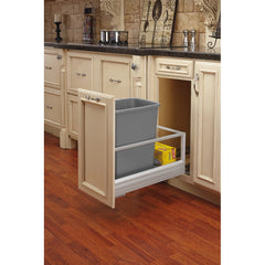 Single Bottom Mount Rev-A-Motion® Aluminum Waste Containers - 35 qt.