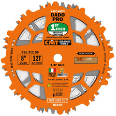 CMT Locked Dado Pro Blade Set, 8'' x 12T