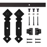 4' Double Diamond Mini Rolling Door Hardware Kit for Furniture, Black