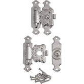 Nickel Decorative Jewelry Box Latches, Pair