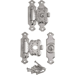 Nickel Decorative Jewelry Box Latches, Pair