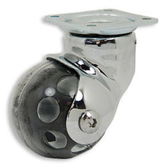 Ball Wheel Caster with Swivel Plate, No Brake, Black