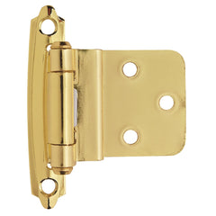 3/8'' Inset Self-Closing Face-Mount Cabinet Hinges (3428), Polished Brass
