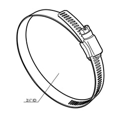 2-1/2'' Stainless Steel Hose Clamp, 5-Pack