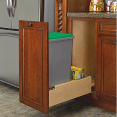 Single 35 quart Waste Container, Natural, Wood - Maple (4WCBM-15DM-1)