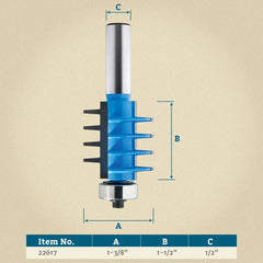 Rockler Finger Joint Router Bit - 1-3/8" Dia x 1-1/2" H x 1/2" Shank