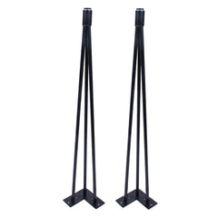 28'' I-Semble 3-Rod Hairpin Table Legs w/Adjustable Feet, 4-Pack, Black