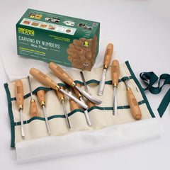 Carving By Numbers Comprehensive Carving Tool Collection, 12-Piece plus Canvas Tool Roll