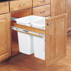Rev-A-Shelf Double 35-Quart Wood-Frame Trash Pull-Out, 15''W