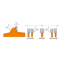 CMT Precision Dado Blade Set, 8'' x 24T