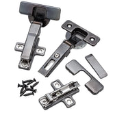 Salice 105° Long Arm Hinges, Frameless, Titanium Finish, Full Overlay