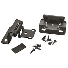 1/2'' Overlay Self-Closing Partial Wrap Cabinet Hinges, Flat Black