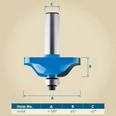 Rockler Ogee Base Molding Router Bit - 1-7/8" Dia x 3/4" H x 1/2" Shank